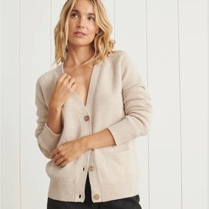Jenni Kayne 100% Cashmere Stanford Cardigan Oatmeal XS